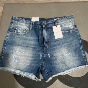 NWT Anine Bing denim shorts size Large.